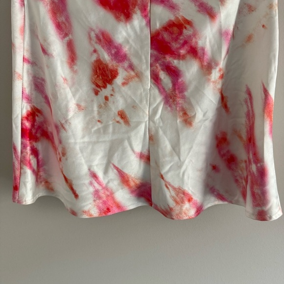 3/$20⚡️ Princess Polly White Pink Orange Tie Dye Side Slit Mini Skirt Fun Funky - Picture 13 of 13